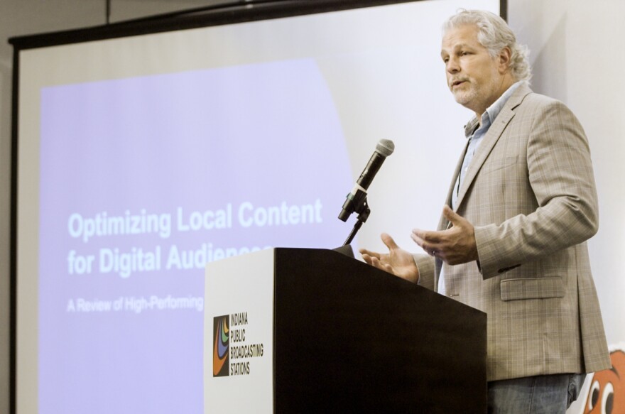 IPBS Executive Director Mark Newman kicks off the 2023 IPBS Conference. WNIN is part of the nine-member Indiana Public Broadcasting network.