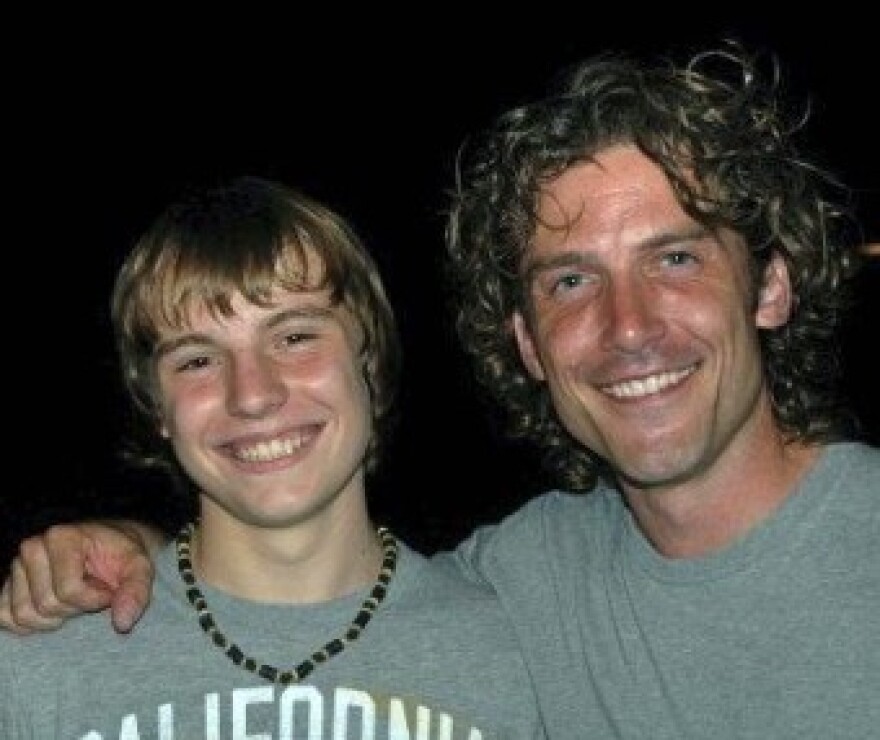 Alex Prakken with Kevin Kern in 2007 when Kern played Marius at the Muny and Prakken was in the chorus.