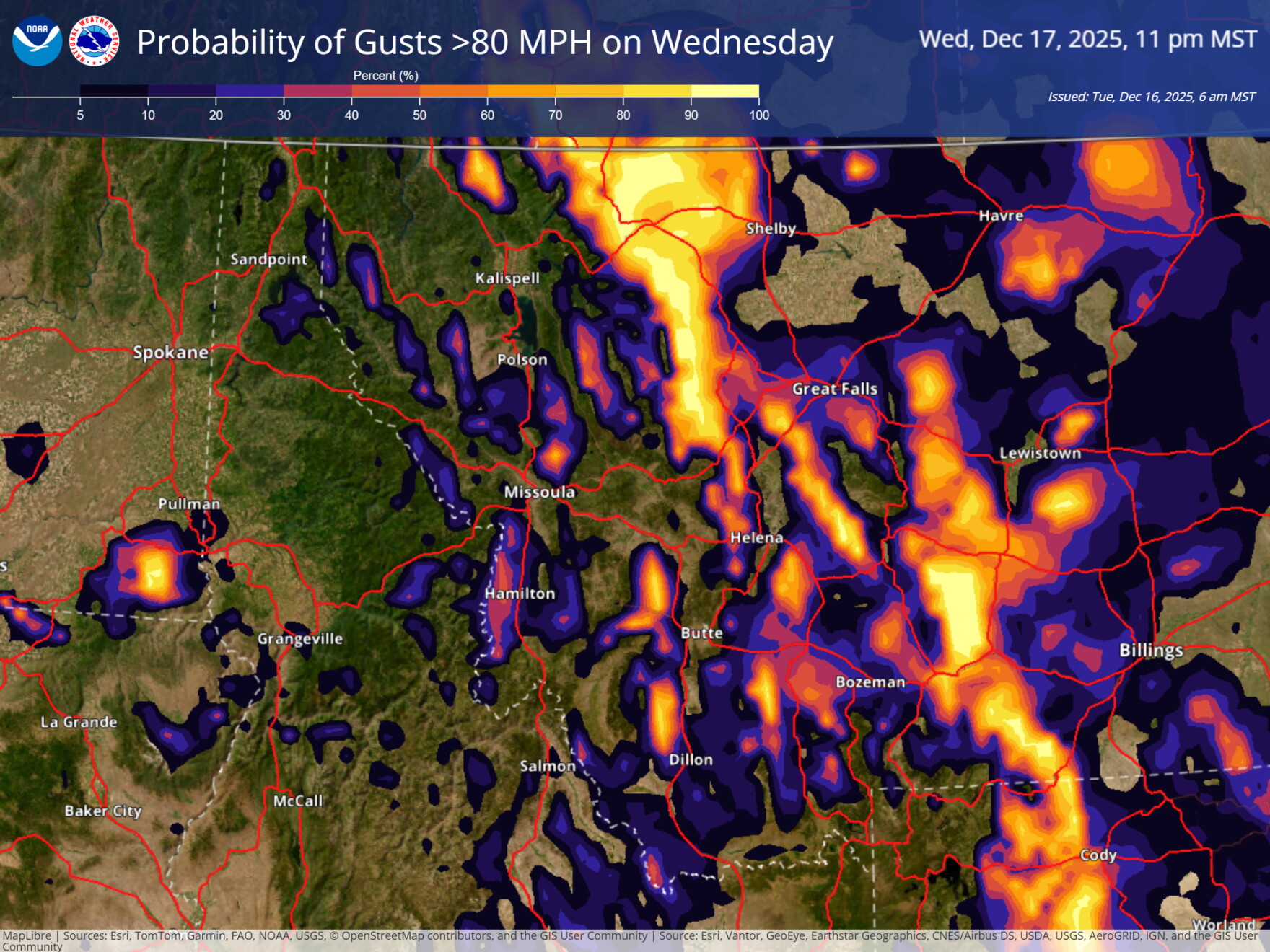 Winds could reach 100 mph in western Montana Wednesday | Montana Public ...