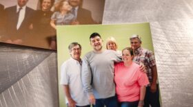 Duncan, center, with his family and friends during a visit at the Louisiana State Penitentiary at Angola. Second image: Duncan’s parents, Sharon and Bennie.