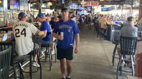 People walking in a bar