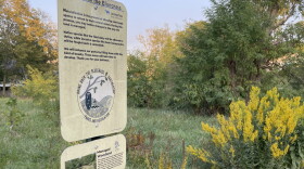 Sign at naturalization area in Waverly Park in Lexington