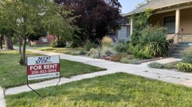 A for rent sign sits in the front yard of a single-family home in Boise’s West End. (Christina Lords/Idaho Capital Sun)