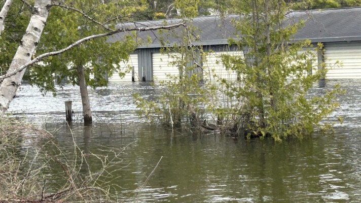 High standing water on a residence in Tuscora on April 28, 2026.