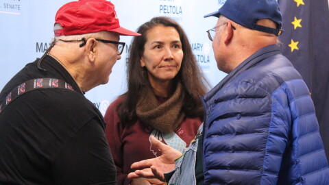 Former Democratic Congresswoman and U.S. Senate candidate Mary Peltola speaks with supporters at a campaign event on Wednesday, Oct. 28, 2026 in Soldotna, Alaska.
