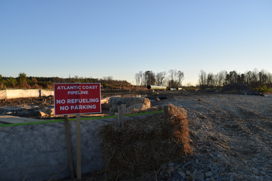 A construction site for the Atlantic Coast Pipeline in North Carolina's Northampton County in November 2018. Lead developer Dominion Energy canceled the pipeline project Sunday.