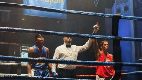 Kristin Ingala (right) is a two-time Golden Gloves New England Champion boxer and a finalist for MassPort's