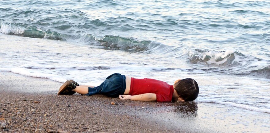 Alan Kurdi's body lies on the shores of Bodrum, southern Turkey, in September 2015 after a boat carrying 23 migrants sank while reaching the Greek island of Kos.