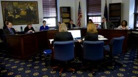Donna Steward, Deputy Commissioner, left, and Sana Efird, Director, Admin Services, both from the Department of Health and Social Services, give an overview of Gov. Mike Dunleavy’s proposed changes to Medicaid in Alaska to the House Health and Social Services Committee , March 19, 2019. (Photo by Skip Gray/360 North)