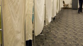 Voting booths at the Missoula Library.