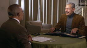 Finding Your Roots, Season 6 Caption: Host Henry Louis Gates, Jr. and actor Jeff Goldblum while taping Finding Your Roots. Photo Credit: Courtesy of McGee Media/Ark Media. For editorial use only in conjunction with the direct publicity or promotion of this program for a period of three years from the program's original broadcast date, unless otherwise noted. No other rights are granted. All rights reserved.