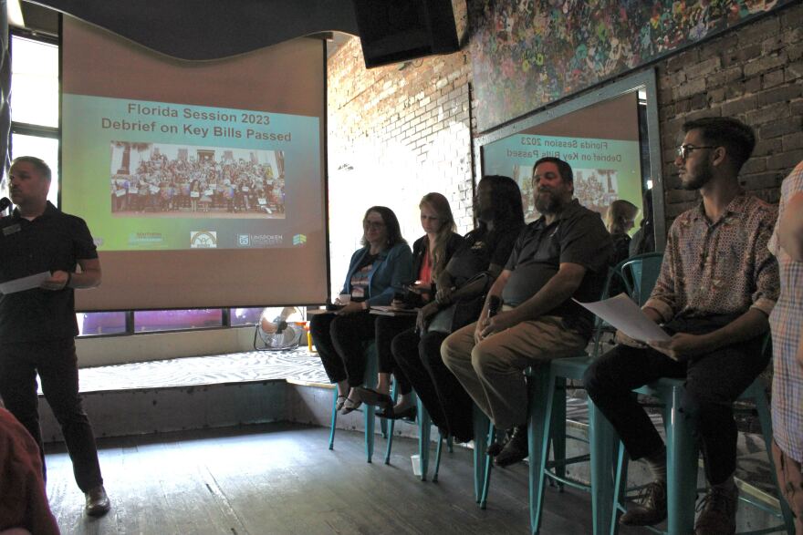 The North Central Florida Town Hall hosted five panelists at the University Club on Thursday, June 1, 2023. (Jiselle Lee/WUFT News)