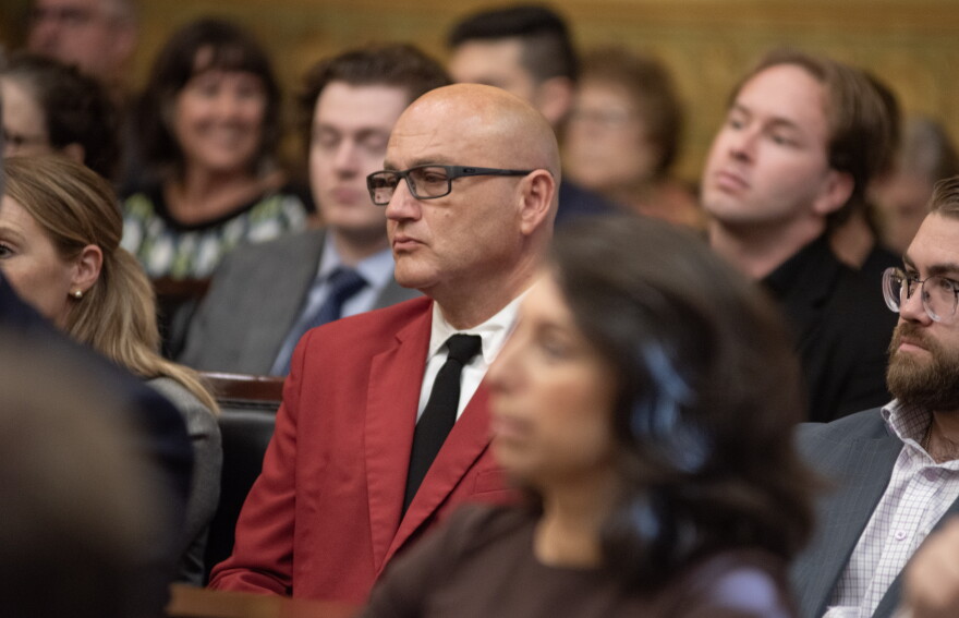 Missouri Secretary of State Denny Hoskins listens to three cases during Missouri Supreme Court arguments on Sept. 2.