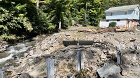 A property off Bridge Lane in Newton Twp., Lackawanna County, is damaged after deadly storms caused Gardners Creek to flood on Saturday, Sept. 9.