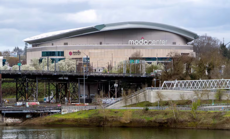 The Moda Center pictured in 2024. The Blazers say the building is the oldest arena in the NBA that has not undergone a major renovation.
