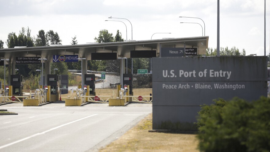 A U.S. port of entry in Blaine, Wash., at the U.S.-Canada border, is seen on Aug. 9.