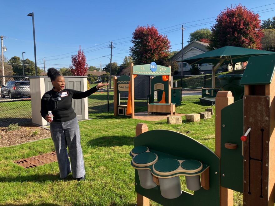 Tanisha Harris, SAL vice president of early care and education, gave a tour of the new Rock Island campus before the Thursday ribbon-cutting, at 2101 11th St.