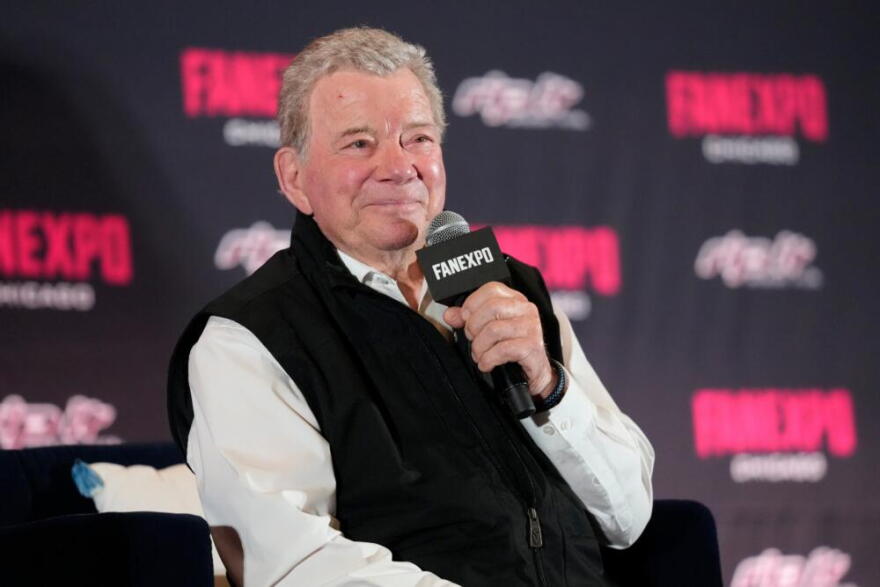 William Shatner is seen during Fan Expo Chicago on Saturday, Aug. 15, 2026, at the Donald E. Stephens Convention Center in Chicago. (Rob Grabowski/Invision/AP)