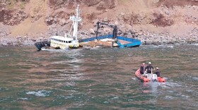 A salvage team heads toward the F/V Arctic Sea on June 20, 2026.
