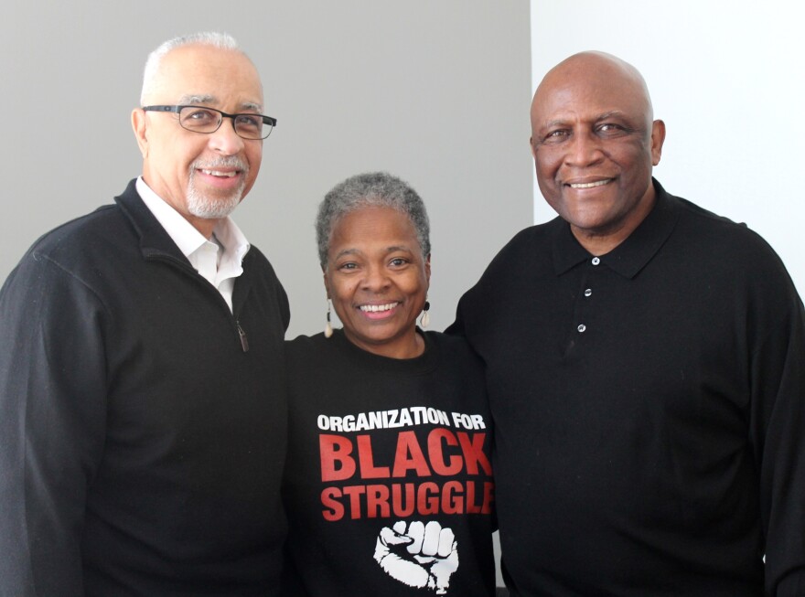 Longtime St. Louisans (from left) Mike Jones, Jamala Rogers and Virvus Jones joined Wednesday’s show to reflect on the impact of what occurred on April 4, 1968.