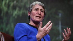 Interior Secretary Sally Jewell speaks April 19, 2016, at the National Geographic Society in Washington, D.C. (Alex Wong/Getty Images)