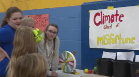 Middle schoolers at Center for Inquiry School 27 in Indianapolis hold a fair to teach younger kids about climate change in March 2019.