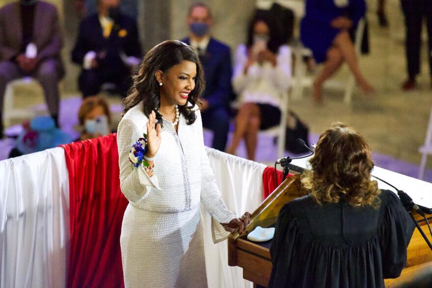 Tishaura Jones takes her oath of office on April 20, becoming the first Black woman lead the City of St. Louis.
