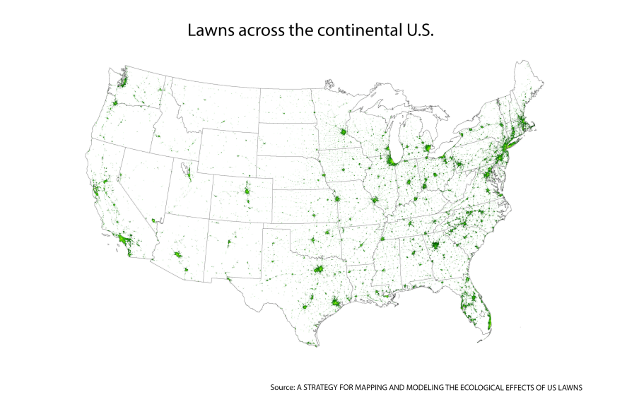 In 2012, scientists estimated that lawn covers about 2% of the continental U.S.