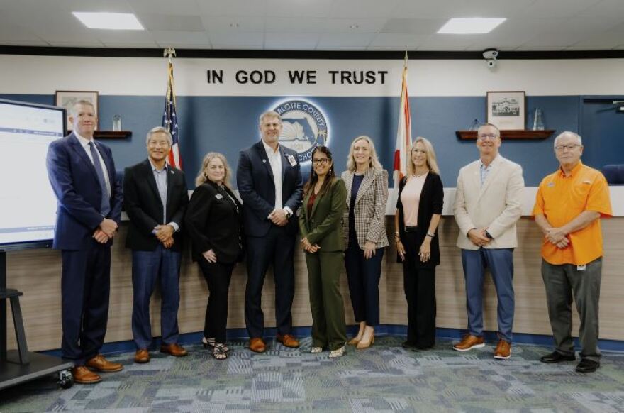 Charlotte County Public Schools School Board members, Superintendent Mark Vianello and representatives from Cognia.