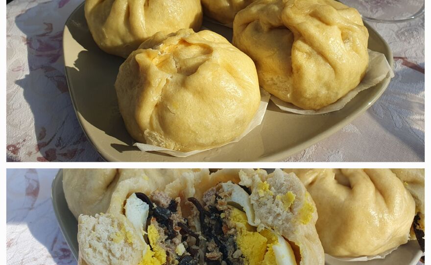 Chenda's Cambodian Bao that she brought to dinner at Fr. Ian's that very same night. Delicious!
