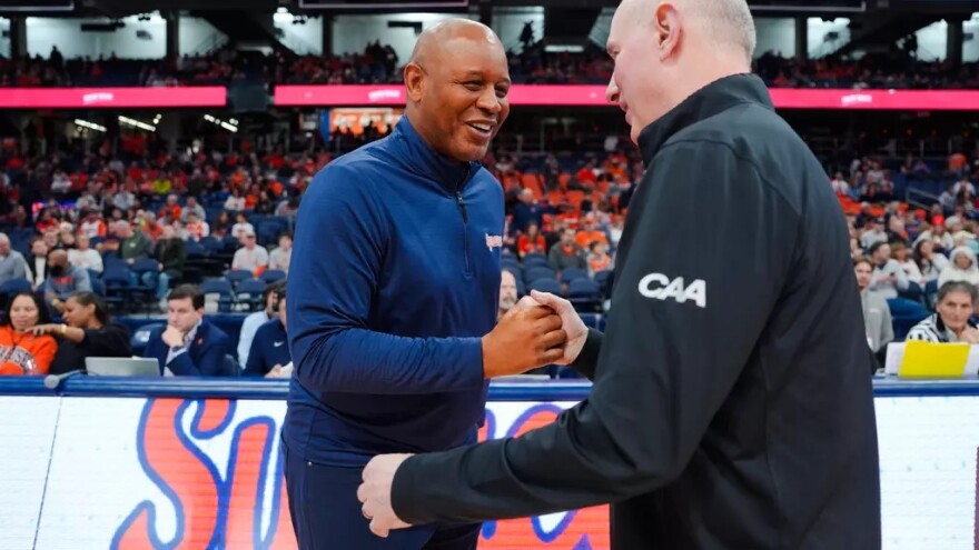 SYRACUSE, NEW YORK - DECEMBER 13: of the Syracuse Orange during a game against the Hofstra Pride at the JMA Wireless Dome on December 13, 2025 in Syracuse, New York. (Photo by Todd F. Michalek/Syracuse Athletics/University Images via Getty Images)