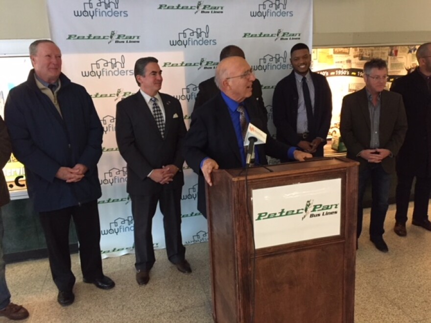 Peter Gagliardi, president of Way Finders Inc.,  at the Peter Pan Bus Terminal in Springfield.