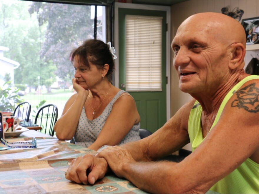 John and Angela Lana host grief groups in an Irondequoit garage for people who have lost a loved one to an opioid overdose. Angela's husband, and John's brother, Dave, died of an overdose this January at 61.