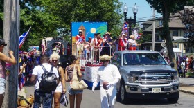 Bridgeport resident Ruben Rodriguez dressed as Puerto Rican Artist Bad Bunny marched on Park Avenue toward Seaside Park in Bridgeport during the 33rd annual Puerto Rican Parade of Fairfield County July 12, 2026.