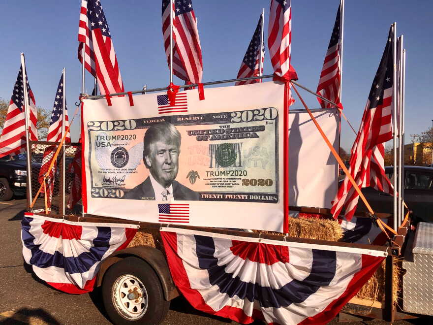 Part of a caravan of Trump supporters in Long Island on Sunday, Nov. 8, 2020.