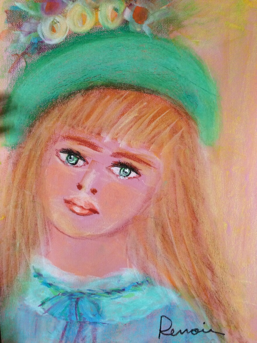 Salum drew this picture in 18 minutes and signed it "Renoir."