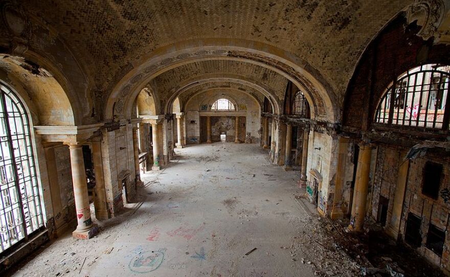 The inside of Michigan Central Train Station