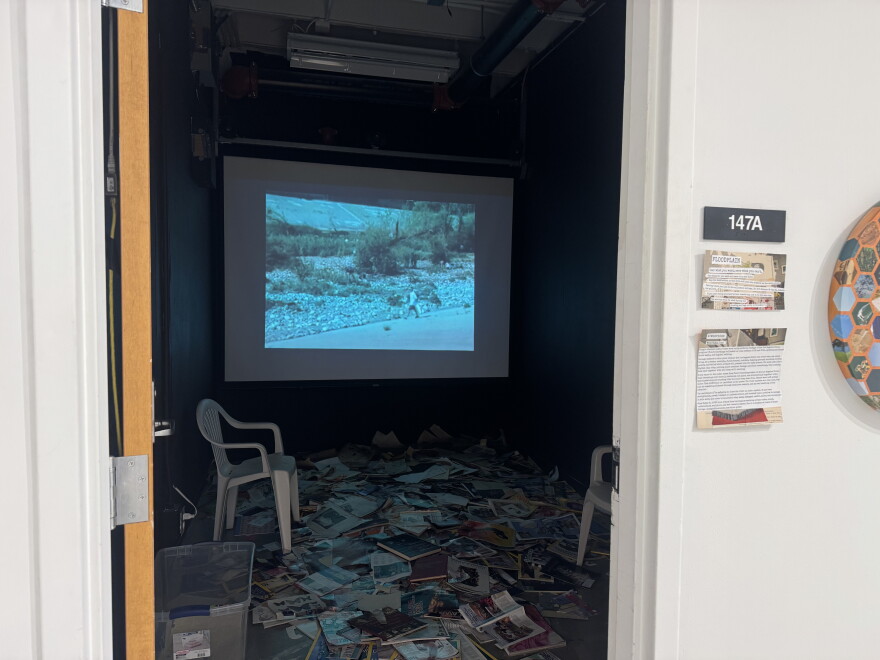 A room in the Hopkins Hall Gallery showcasing Mina Gudis