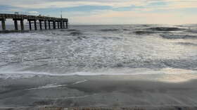Photo of rough surf along St. Augustine Beach.