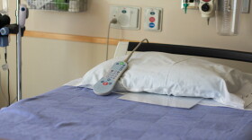 A pillow speaker remote sits on a hospital bed at Syringa Hospital in Grangeville, Idaho on Friday, May 29, 2026.