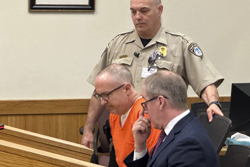Barry Cadden appears for his sentencing Friday, May 10, 2024, in Howell, Mich. Cadden, a former executive of a specialty pharmacy, was sentenced to at least 10 years in prison Friday for the deaths of 11 people who were injected with tainted pain medication, part of a meningitis outbreak that affected hundreds across the U.S. in 2012. (AP Photo/Ed White)