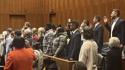 Thirty-eight people from 18 countries took an oath on Tuesday, Dec. 16, 2025, at the Kenneth B. Keating U.S. Courthouse in downtown Rochester.