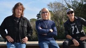The Steve Morse Band: from left, bassist Dave LaRue, guitarist Steve Morse, drummer Van Romaine.