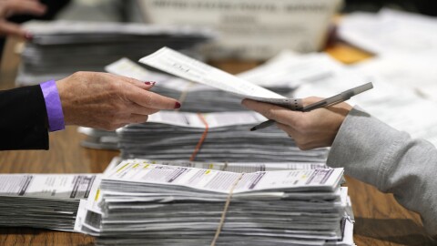 FILE - Election workers process ballots for the 2024 General Election, Nov. 5, 2024, in Milwaukee, Wisconsin. (AP Photo/Morry Gash, File)