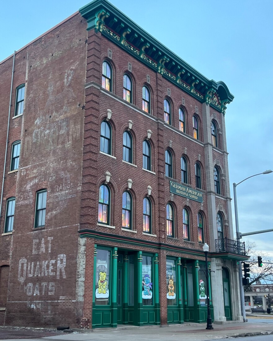 The German American Heritage Center and Museum is at 2nd and Gaines in Davenport, at the foot of the bridge.