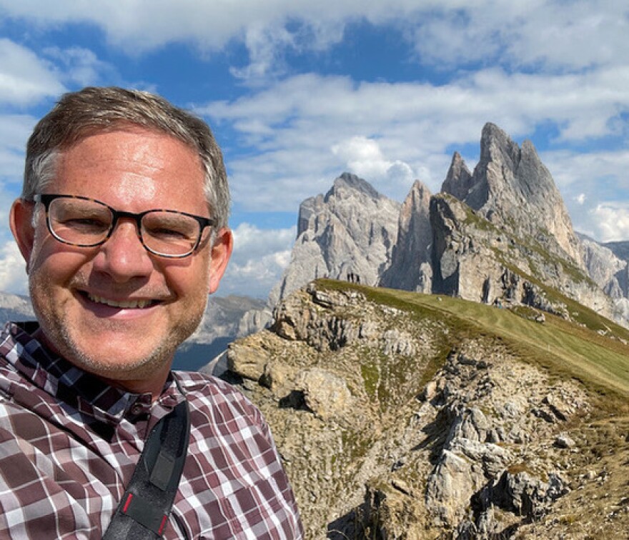 Author Cameron Hewitt in the Italian Dolomites.