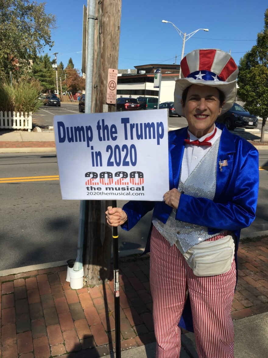 A photo of Carol Dunitz in her Uncle Sam outfit