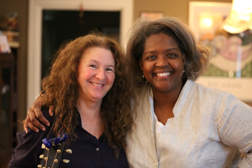 Gwen Thompkins and Tomi Lunsford at Tomi's home in Nashville