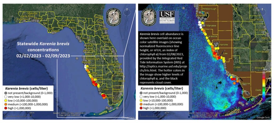 Map of red tide