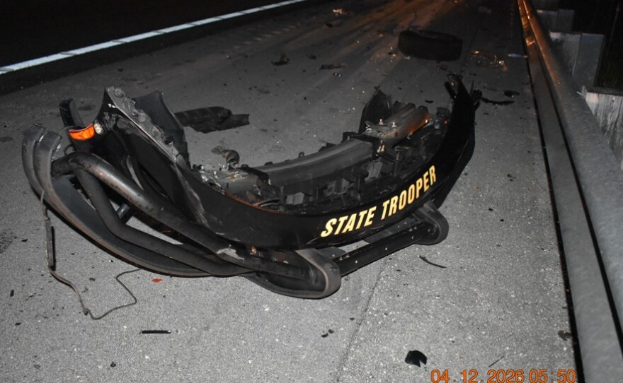 A Florida Highway Patrol trooper was seriously injured by debris after another driver hit his parked patrol vehicle along I-75 Sunday morning. The driver, Jonathan Munas, 32, of Sarasota, was charged with driving under the influence.